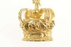 9K Yellow Gold 3D Crown Jewels Queen King Royal Charm/Pendant