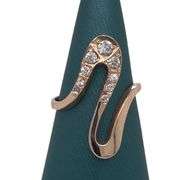 14K ROSE GOLD RING WITH CUBIC ZIRCONIA STONES