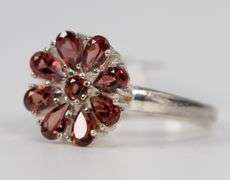 Sterling Silver Natural Garnet Gemstone Ring Size 9