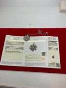 CERTIFIED BRAND NEW 14K WHITE GOLD AND DIAMOND PENDANT AND CHAIN. 3.22 CARATS
