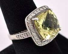 Citrine And CZ Ring In Sterling Silver