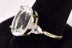 Large White Quartz Ring In Sterling Silver
