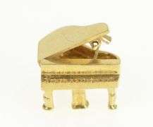14K Yellow Gold 3D Articulated Piano Music Instrument Charm/Pendant