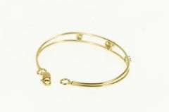14K Yellow Gold Diamond Heart Love Oval Child's Bangle Bracelet