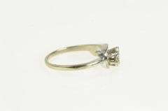 14K White Gold 1950's Diamond Asymmetrical Vintage Promise Ring