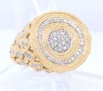 Sparkling Yellow Gold 0.50ctw Diamond Pave Cluster Ring
