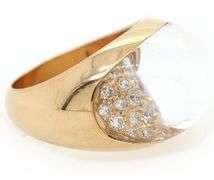 Cartier Vintage Myst de Cartier Rock Crystal and Diamond Dome Ring in 18K