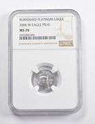 MS70 2006-W $10 American Burnished Platinum Eagle 1/10 Oz. Gold NGC