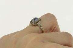 14K White Gold EFFY Oval Tanzanite Diamond Halo Engagement Ring
