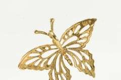 14K Yellow Gold Diamond Cut Butterfly Change Vintage Charm/Pendant