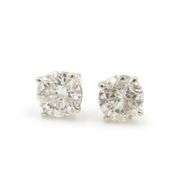 Elegant White Gold 1ctw Diamond Stud Earrings