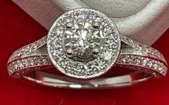 CERTIFIED 14K WHITE GOLD AND DIAMOND WEDDING SET