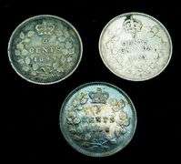 3 Canada 5 Cent Coins