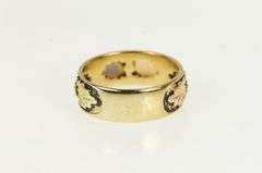 10K Yellow Gold Black Hills Leaf Ornate Pattern Wedding Band Ring
