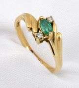 Sweet Little Marquise Emerald Ring