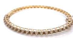 14K YELLOW GOLD BANGLE WITH DIAMONDS