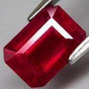 Blood red 1.73ct emerald cut Ruby