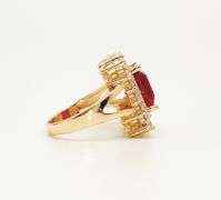 FANCY 22KT YELLOW GOLD PLATED GEMSTONE COCKTAIL RING