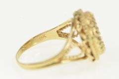 14K Yellow Gold Oval Black Onyx Ornate Filigree Mourning Ring