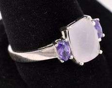 Rose Quartz And Purple Amethyst Ring In Sterling Silver