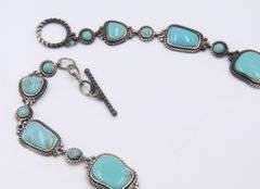 Art Deco Sterling Silver Turquoise Necklace