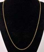 Vermeil Rope Chain Necklace In Sterling Silver