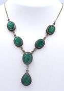 Sterling Silver Green Stone Necklace