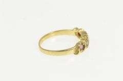 14K Yellow Gold Garnet Peridot Emerald Pink Topaz Wavy Band Ring