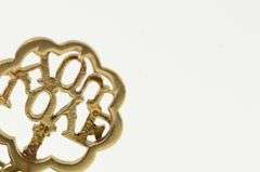 9K Yellow Gold I Love You Message Valentine Scalloped Charm/Pendant