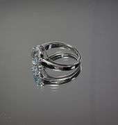 Dazzling Rhodium Plated Natural 2.35 Ct Sky Blue Topaz Ring