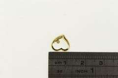 14K Yellow Gold Diamond Curvy Heart Love Symbol Charm/Pendant