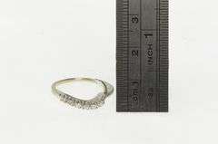 14K White Gold 1950's Diamond Wavy Curvy Wedding Band Ring