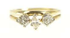 14K Yellow Gold 0.65 Ctw Marquise Diamond Bridal Engagement Ring