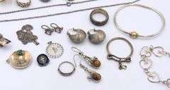 Group Lot of Vintage 925 Sterling Silver Jewelry