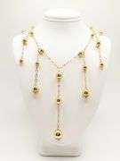 BEAUTIFUL 22KT YELLOW GOLD PLATED CHANDELIER STATION NECKLACE