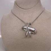 14K WHITE GOLD CHARM NECKLACE WITH DIAMONDS