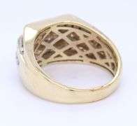 Incredible Yellow Gold Diamond and Black Onyx Three Row Gent's Ring