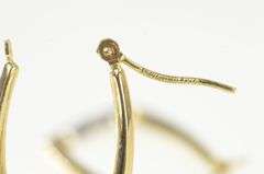 14K Yellow Gold Two Tone Squared Textured Fashion Hoop Earrings