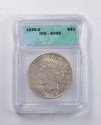 AU55 1928-S Peace Silver Dollar ICG