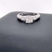 14K WHITE GOLD ENGAGEMENT RING WITH DIAMONDS