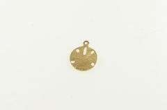 14K Yellow Gold Sand Dollar Sea Shell Ocean Beach Motif Charm/Pendant