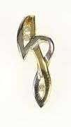 14K Yellow Gold Two Tone Diamond J Cursive Monogram Loop Pendant