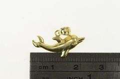 14K Yellow Gold Dolphin Ocean Animal Beach Motif Charm/Pendant
