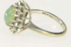 14K White Gold 2.80 Ctw Syn. Star Sapphire Diamond Emerald Ring