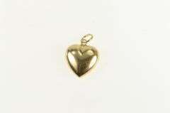14K Yellow Gold Puffy Vintage Classic Heart Love Symbol Charm/Pendant