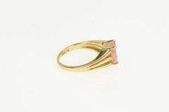14K Yellow Gold Emerald Cut Pink & Yellow CZ Bypass Ring