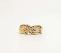 14kt Solid Yellow Gold & Diamond Band Ring