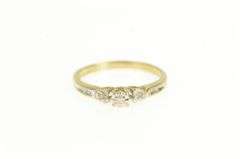 10K Yellow Gold Classic Vintage Diamond Retro Promise Ring