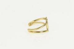14K Yellow Gold M Cursive Monogram Name Initial Open Back Toe Ring