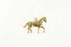 14K Yellow Gold 3D Horse Animal Equestrian Polo Racing Charm/Pendant